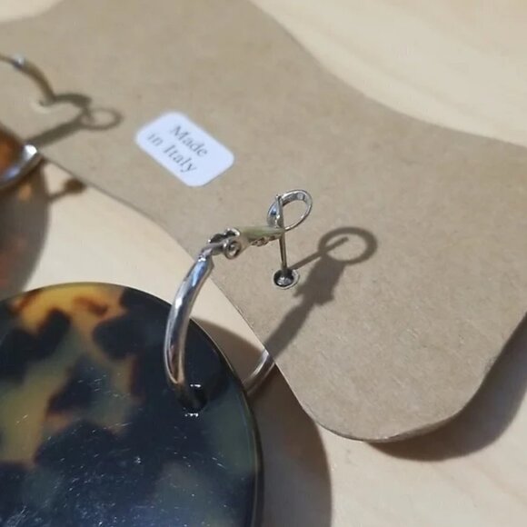 💕RACHEL COMEY💕 Masha Acrylic Disc Earrings ~ Brown Tortoise NWT - Picture 9 of 9